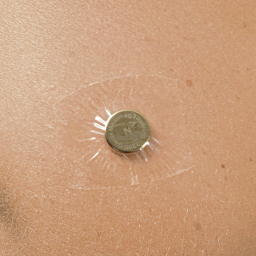 Aimants Thérapeutiques Medimag® Titanium Ø 15mm AURIS collé sur peau avec adhésif transparent