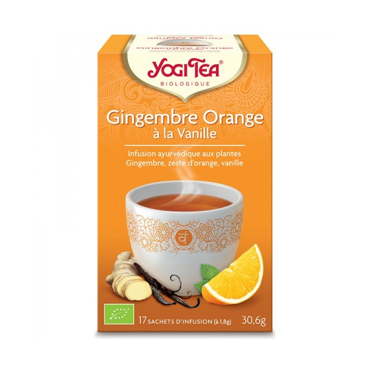 Infusion Aux Plantes Gingembre Orange Vanille Bio 17 Sachets 1,8g YOGI TEA