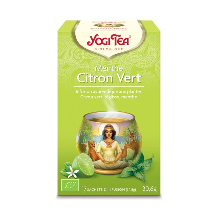 Infusion Aux Plantes Menthe Citron Vert Bio 17 Sachets 1,8g YOGI TEA