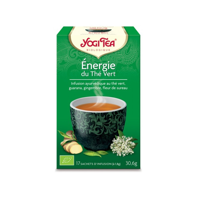 Thé vert énergie du thé vert Bio Yogi Tea. Yogi Tea pas cher.