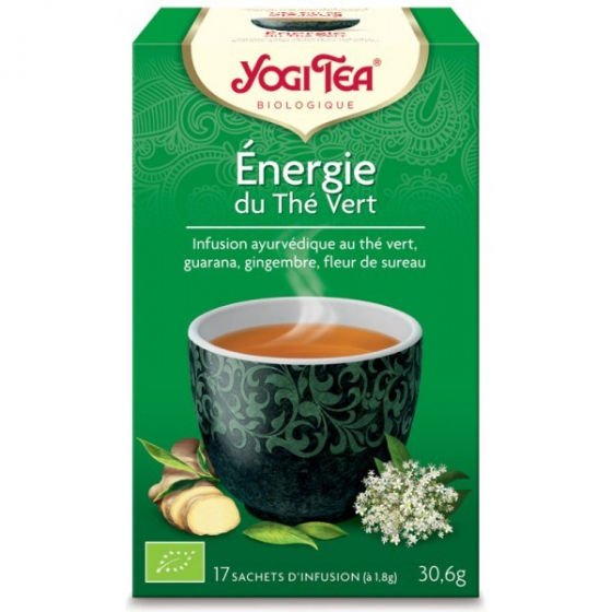 Thé vert énergie du thé vert Bio Yogi Tea. Yogi Tea pas cher.