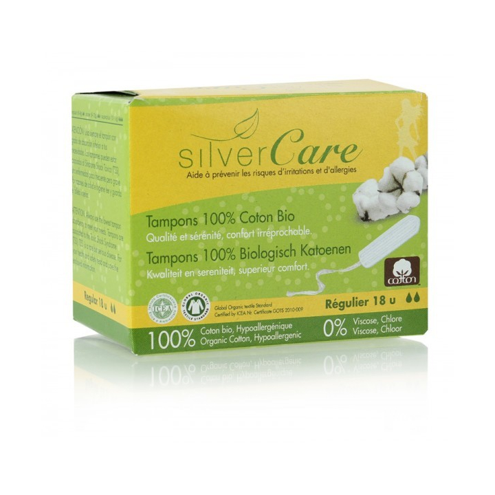 Tampons Normal Sans Applicateur 18 Pièces SILVERCARE