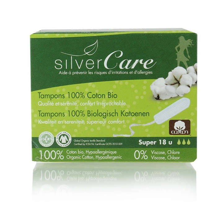 Tampons Super Sans Applicateur 18 Pièces SILVERCARE