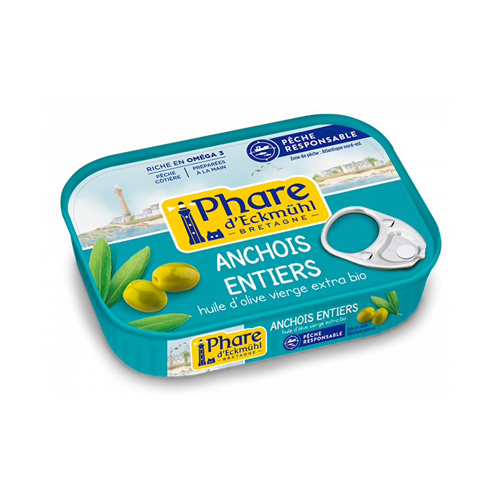 Anchois entiers huile d'olive - 115g