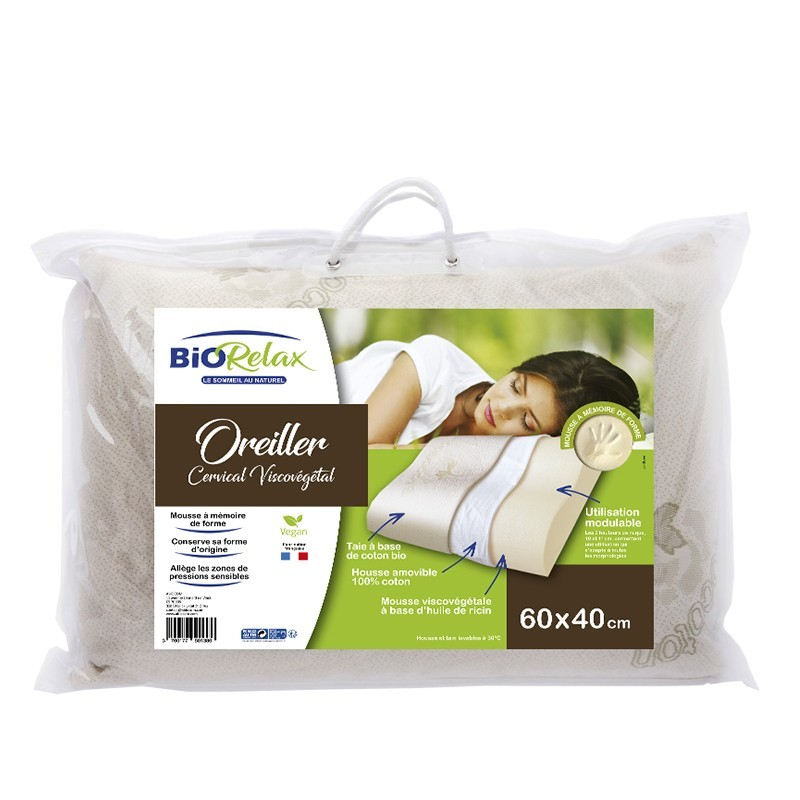 Oreiller ergonomique à mémoire de forme - Confort du sommeil