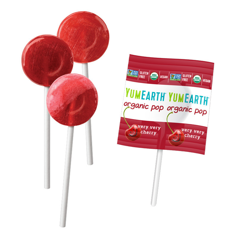 14 sucettes POPS FRUITS ROUGES BIO vegan sans allergènes Yumearth : 85g