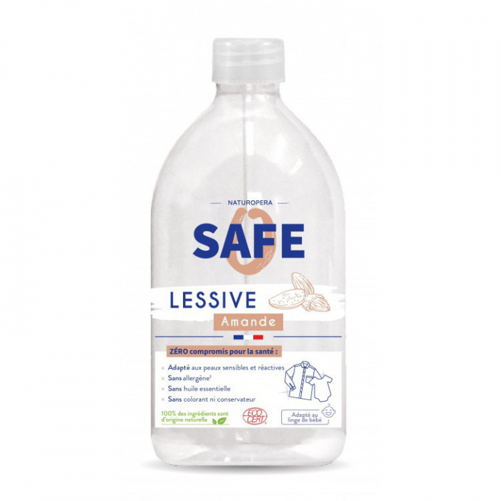 Lessive liquide naturelle - Amande - 1L Safe
