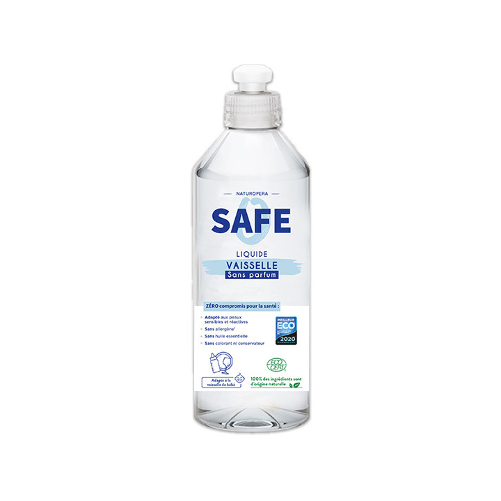 Liquide vaisselle naturel- Sans parfum - 500mL Safe