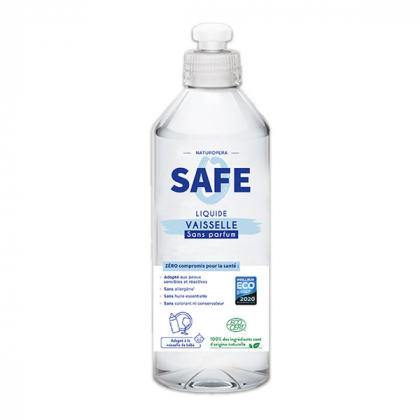 Liquide vaisselle naturel- Sans parfum - 500mL Safe