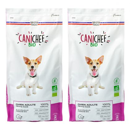 Lot de 2 paquets de croquettes sans céréales chien petite race - 2 x 2kg