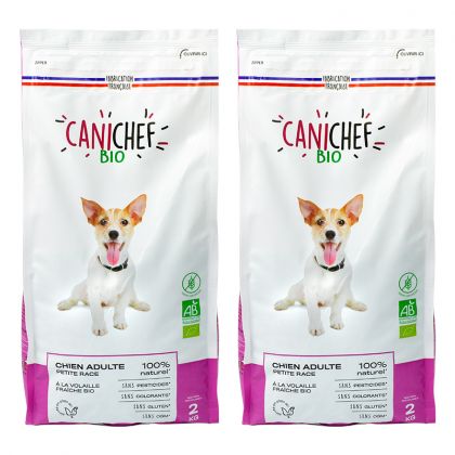 Lot de 2 paquets de croquettes sans céréales chien petite race - 2 x 2kg