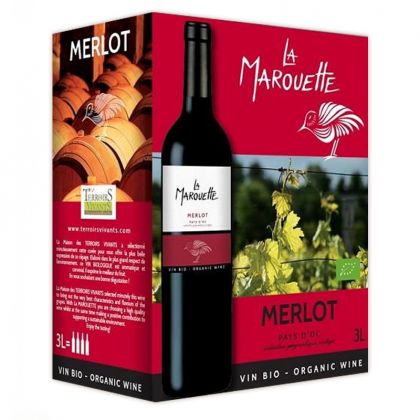 La Marouette Prestige - Merlot rouge bio et IGP - 3L