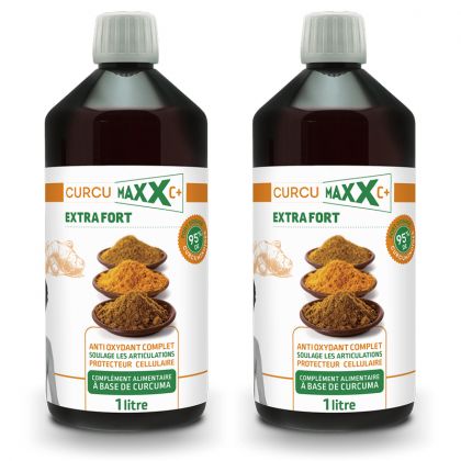 Cure 2 mois Curcumaxx C+ Extra fort - Solution buvable - Lot de 2 x 1L