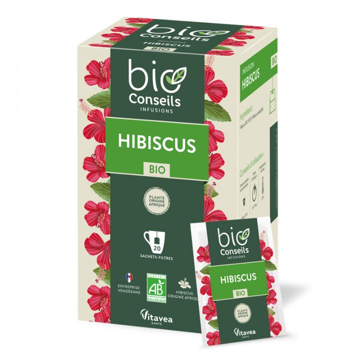 Infusion bio - Hibiscus - Boite de 20 sachets