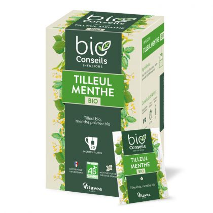 Infusion bio - Tilleul & menthe - Boite de 20 sachets