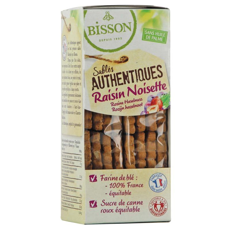 Sablés authentiques raisin noisettes - 175g