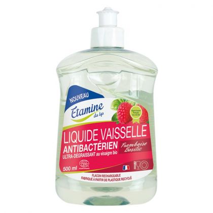 Liquide vaisselle antibactérien - Framboise basilic - 500mL