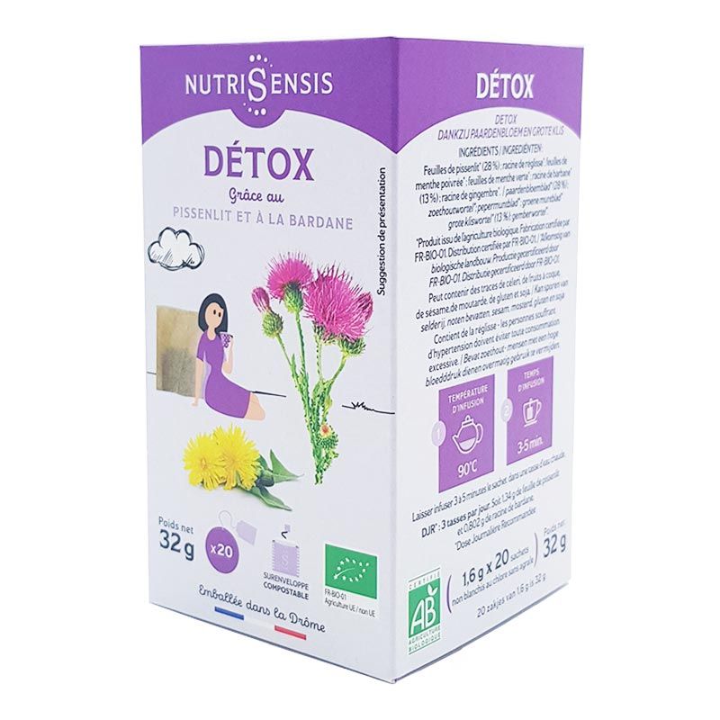 Infusion Détox Bio Nutrisensis purifiante, drainante