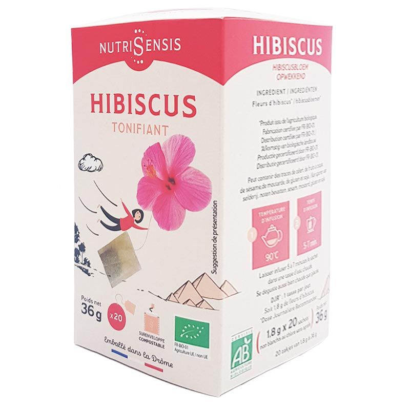 Fleurs d'Hibiscus séchées 100% Naturel, pour Tisane, Infusion, thé, parfum,  bain, cuisine - Sachet Fraîcheur Biodégradable Refermable (100G)