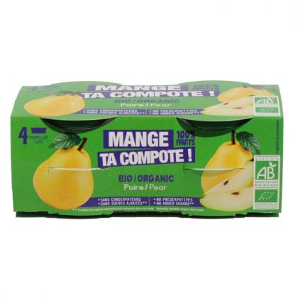 Desserts bio 100% fruits - Poire - 4x100g