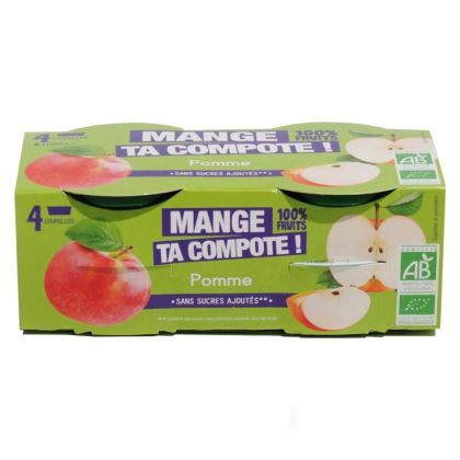 Desserts bio 100% fruits - Pomme - 4x100g