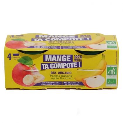 Desserts bio 100% fruits - Pomme banane - 4x100g