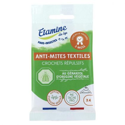 Crochets écologiques anti mites textiles - Sachet de 4