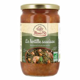 Lentille et saucisses de Toulouse bio - 800g