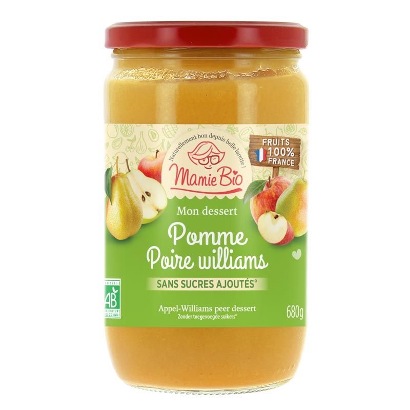 Dessert de fruits bio - Pomme poire - 680g