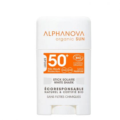 Stick solaire SPF 50+ bio et sans parfum - Blanc -12 g