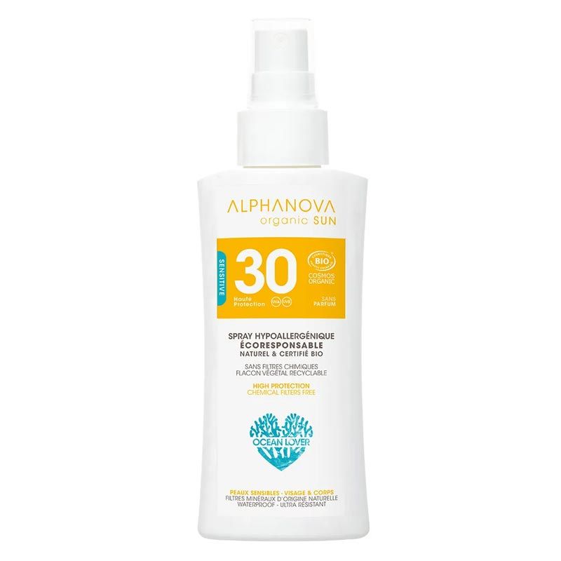 Crème solaire hypoallergénique bio SPF 30 - Format voyage 90g