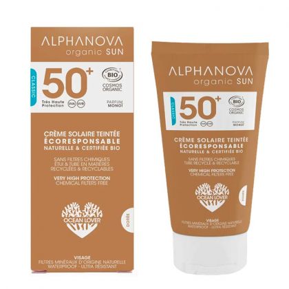 Crème solaire teintée bio SPF 50+ - Dorée - 50g