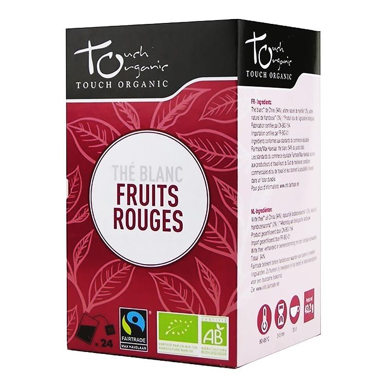 Thé blanc aux fruits rouges bio et équitable - Boite de 24 sachets