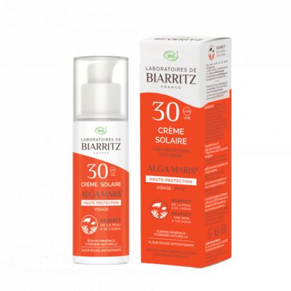 Crème solaire visage SPF30 bio - 50 ml