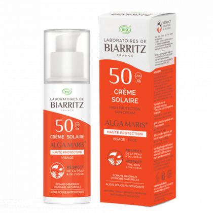 Crème solaire visage SPF50 bio - 50 ml