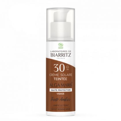 Crème solaire visage SPF30 teintée et bio - Ambrée - 50 ml
