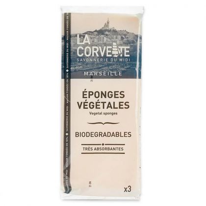 Lot 3 éponges végétales biodégradables