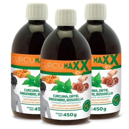 Curcumaxx - Curcuma Ortie Gingembre Bowellia - Lot de 3 x 500ml