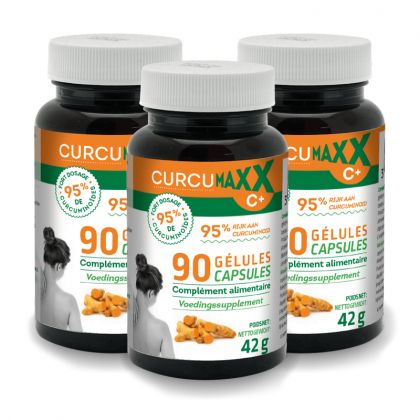 Curcumaxx C+ dosées à 95%- Lot de 3 boites de 90 gélules