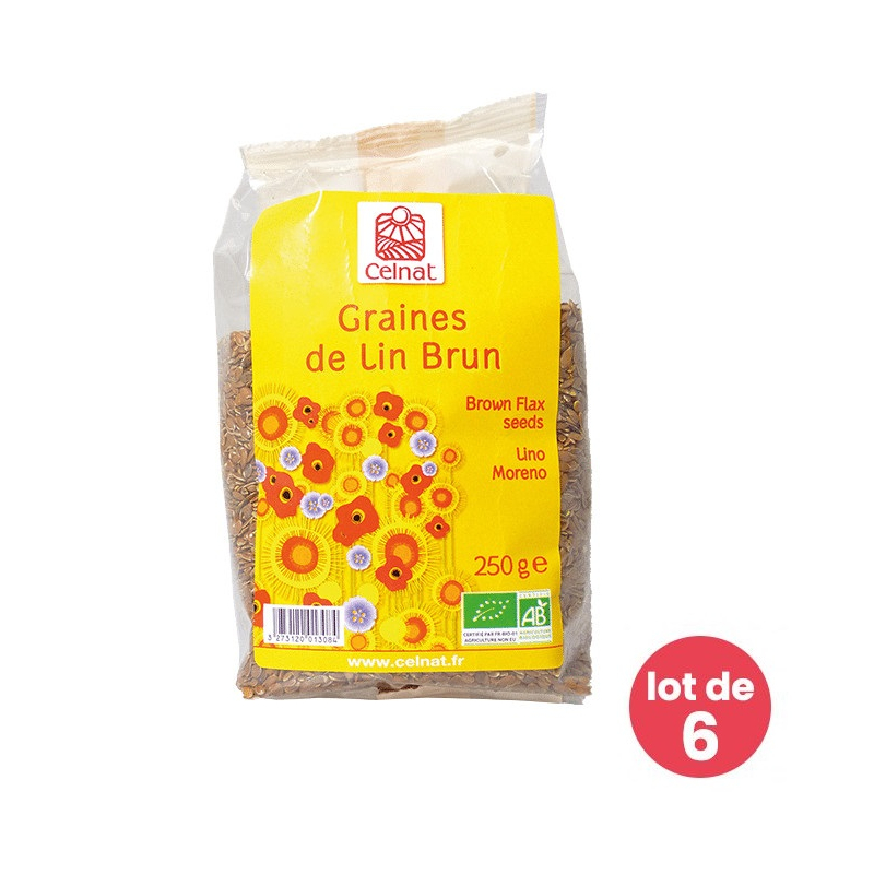 Graines de lin brun - Lot de 6 x 250g