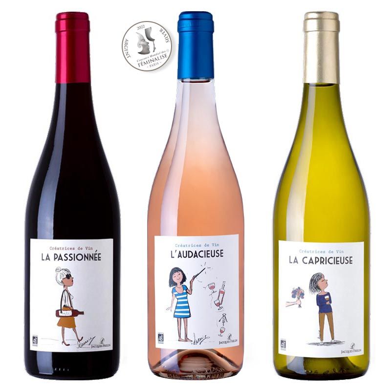 Créatrices de vin - Coffret 3 couleurs bio - 3x75cL, Jacques Frelin