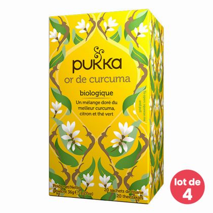 Thé bio - Or de curcuma - Lot de 4 boites de 20 sachets