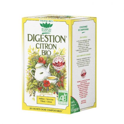 Infusion bio - Digestion citron - Boite de 20 sachets