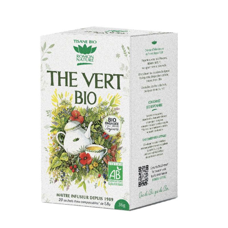 Tisane thé vert bio -Boite de 20 Sachets