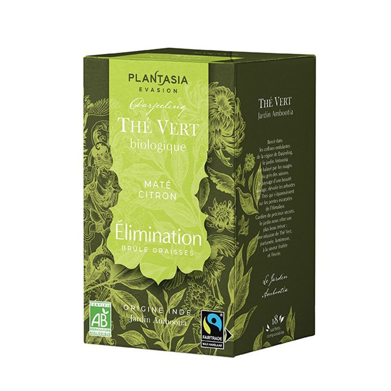 Thé Vert Élimination Bio 20 Sachets PLANTASIA