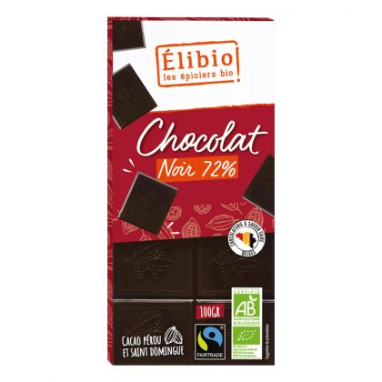 Chocolat noir bio - 72% de cacao - 100g