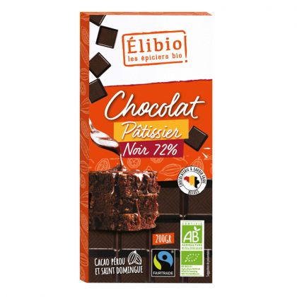 Chocolat noir bio spécial dessert - 72% de cacao - 200g
