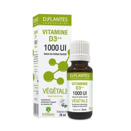 Vitamine D3 ++ 1000 UI végétale - Flacon de 20ml