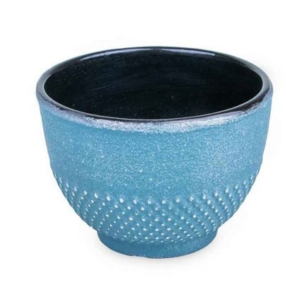 Tasse en fonte bleue ciel et argentée - 80ml