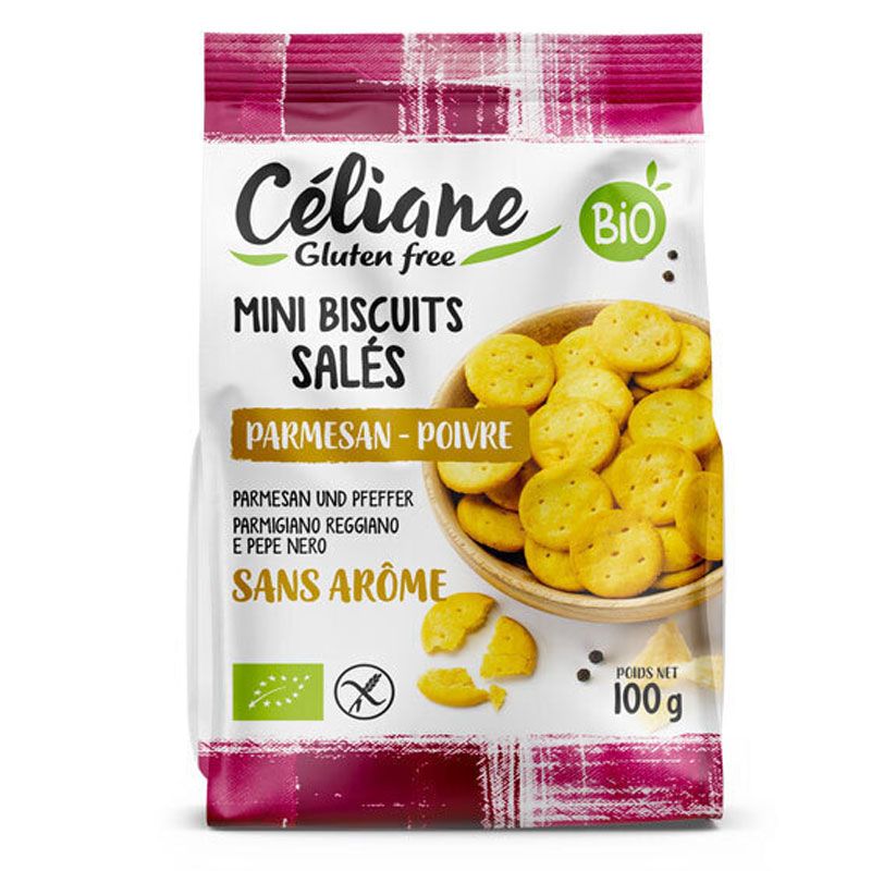 Crackers bio sans gluten - Poivre et parmesan - 100g